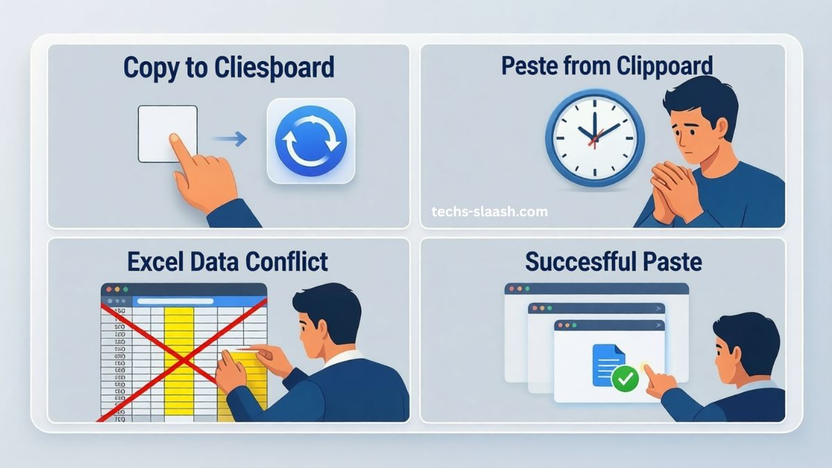 retrieving data. wait a few seconds and try to cut or copy again.